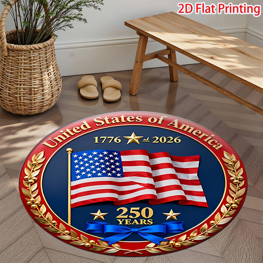 Decorative Patriotic Heart-Shaped Area Rug