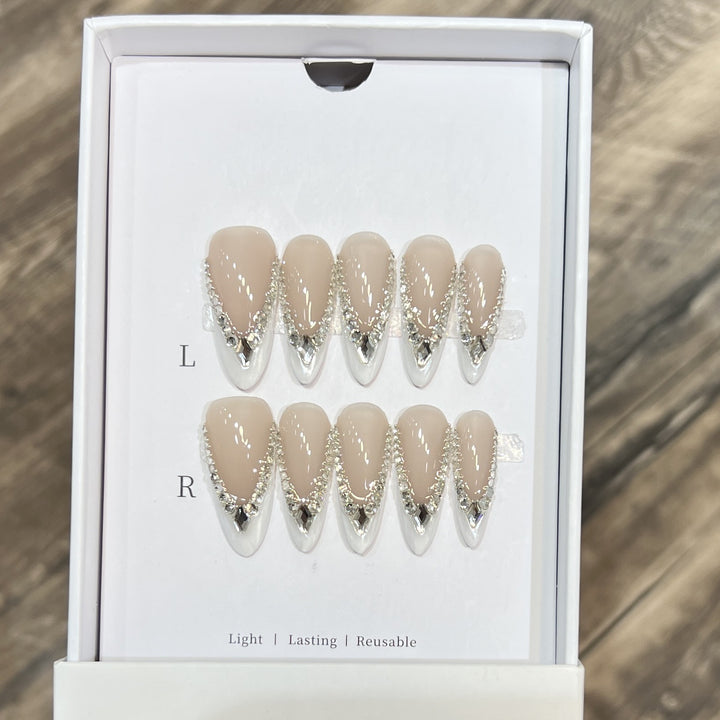 Decorative Floral Stiletto Press-On Nail Set Stornfield