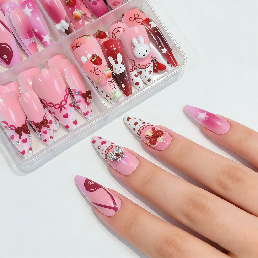 Decorative Press-On Nail Art Set with Cartoon Themes Stornfield