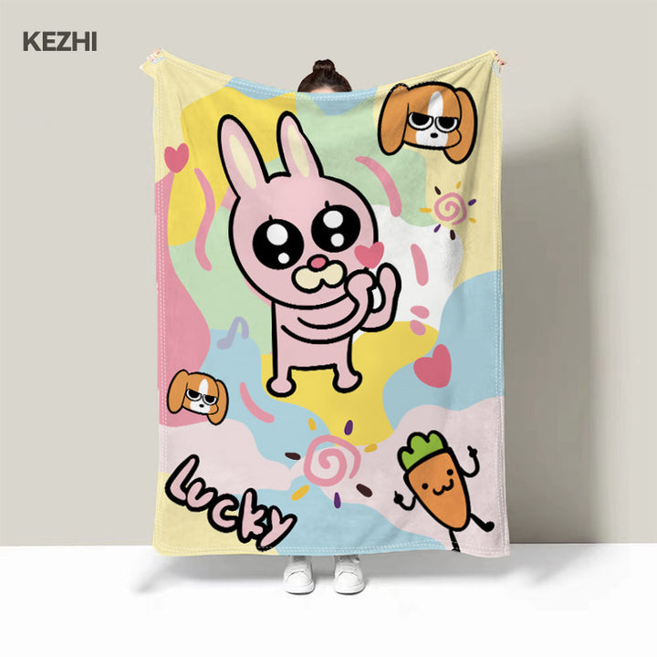 Cute Cartoon Dog-Themed Fleece Blanket
