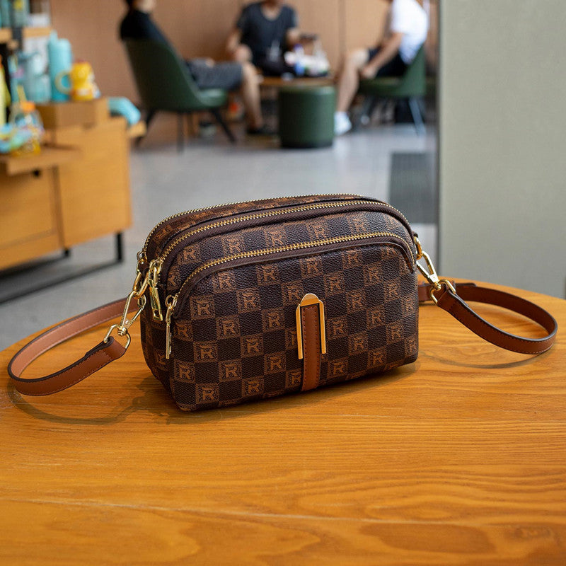 Stylish Double Zipper Crossbody Bag