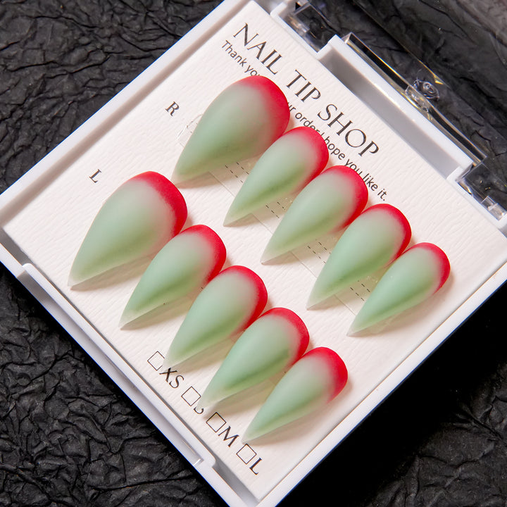 Stiletto Press-On Nail Set with Ombre Tip Design
