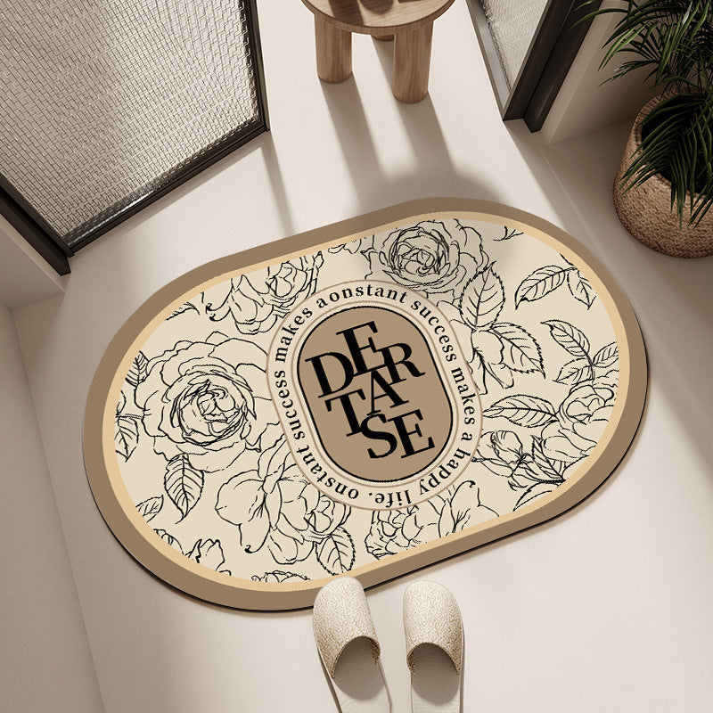 Decorative Oval Indoor Mat for Home