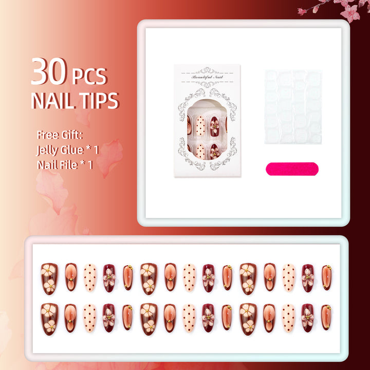Elegant Floral Design Press-On Nails