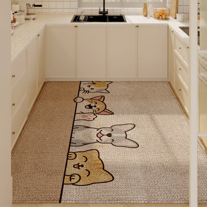 Cartoon-Themed Kitchen Floor Mat