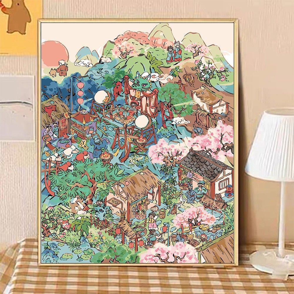 Whimsical Garden Scene Canvas Art Stornfield