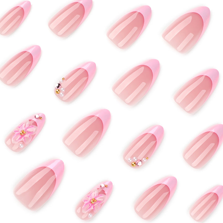 Artful Nail Extensions with Elegant Floral Design Stornfield