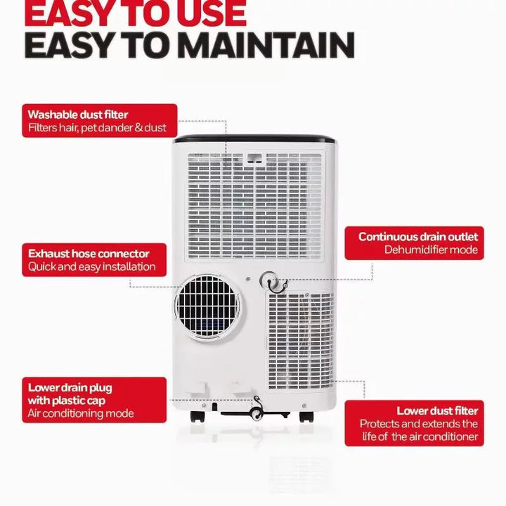 Unisex One Size smart wearable air conditioner with WiFi app control, dehumidifier, fan and digital touch display Stornfield