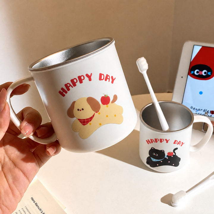 Ceramic mug with playful cat motif and cheerful inscription Stornfield
