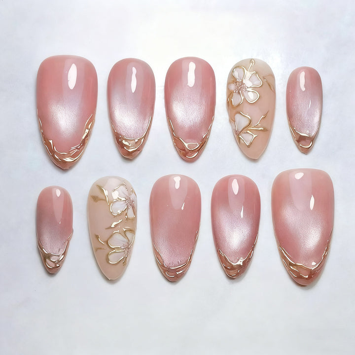 Elegant Floral-Inspired Press-On Nail Art Set Stornfield