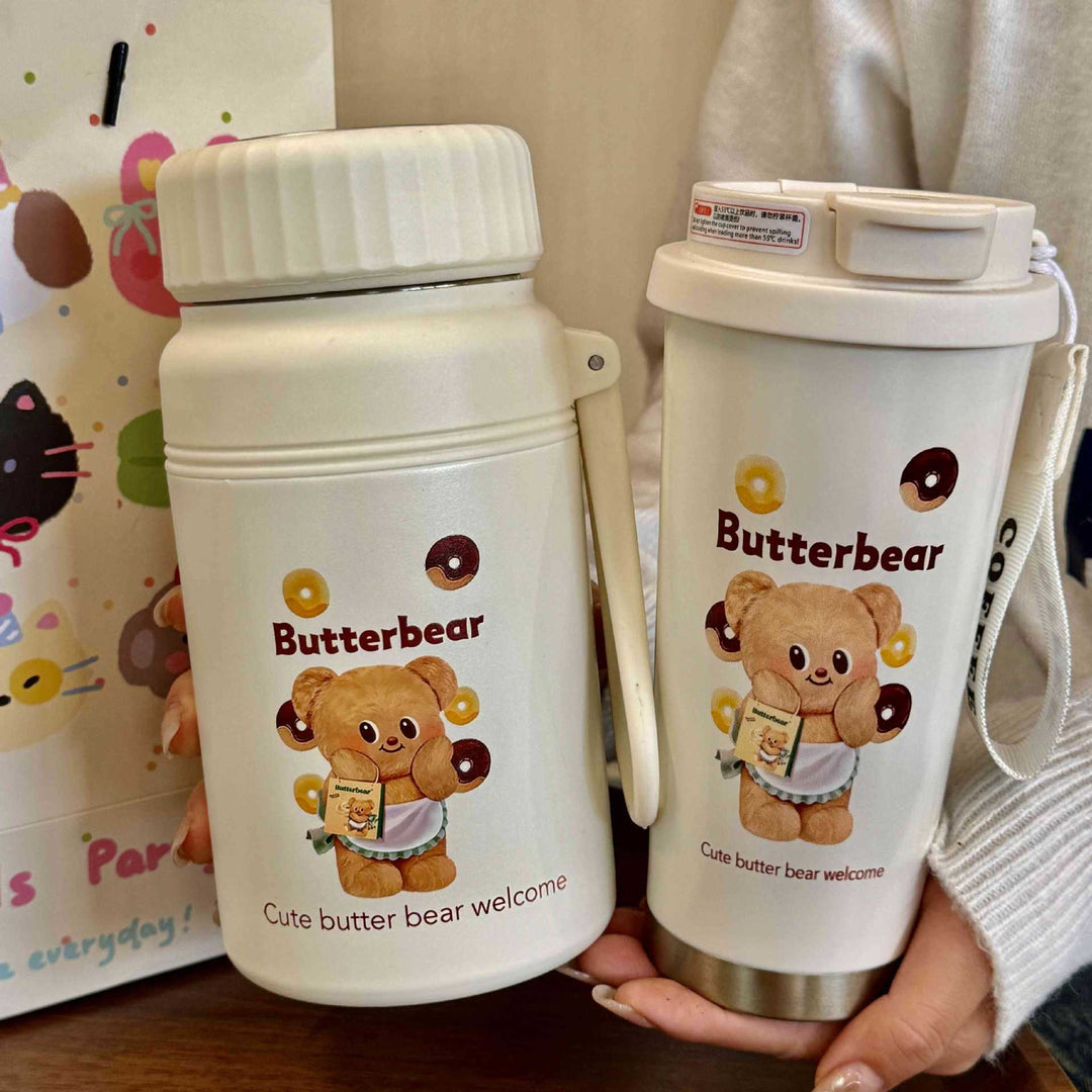 Women Insulated Drinking Bottle with Practical Carrying Handle and Cute Animal Design Stornfield