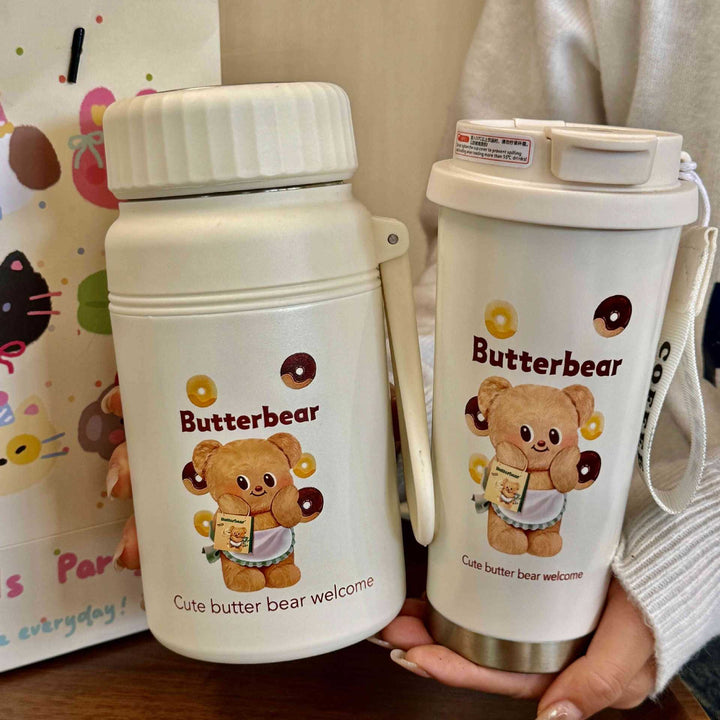Women Insulated Drinking Bottle with Practical Carrying Handle and Cute Animal Design Stornfield