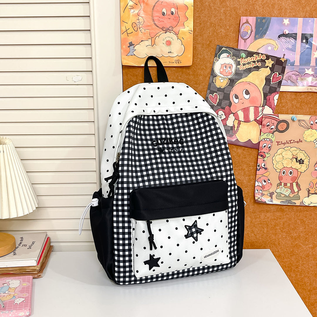 Charming Checked Pattern Backpack Stornfield