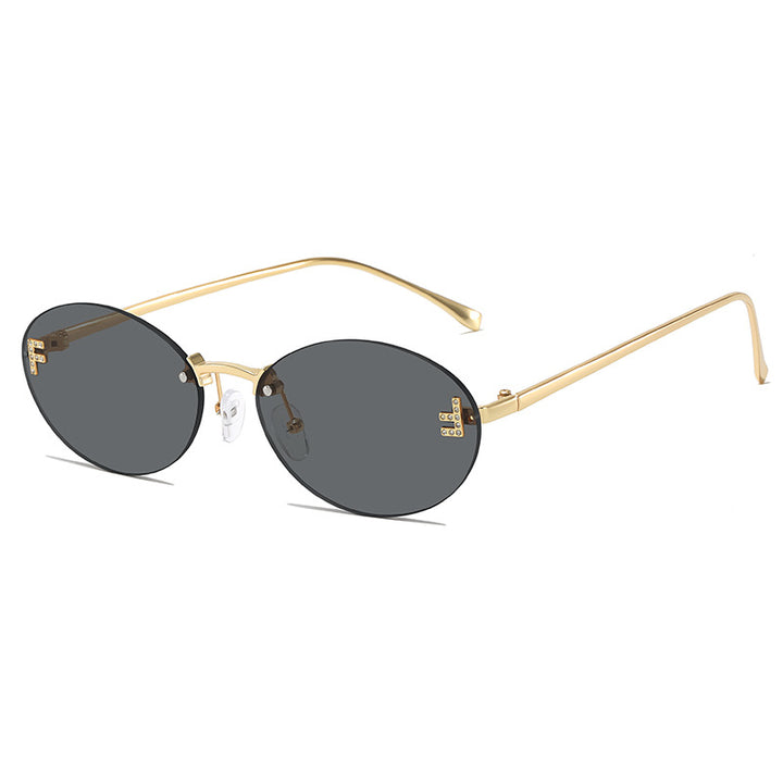 Sleek Metal Oval Sunglasses Stornfield