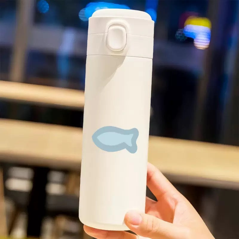 Women's insulated drinking bottle with secure flip-top lid and cute cat design Stornfield