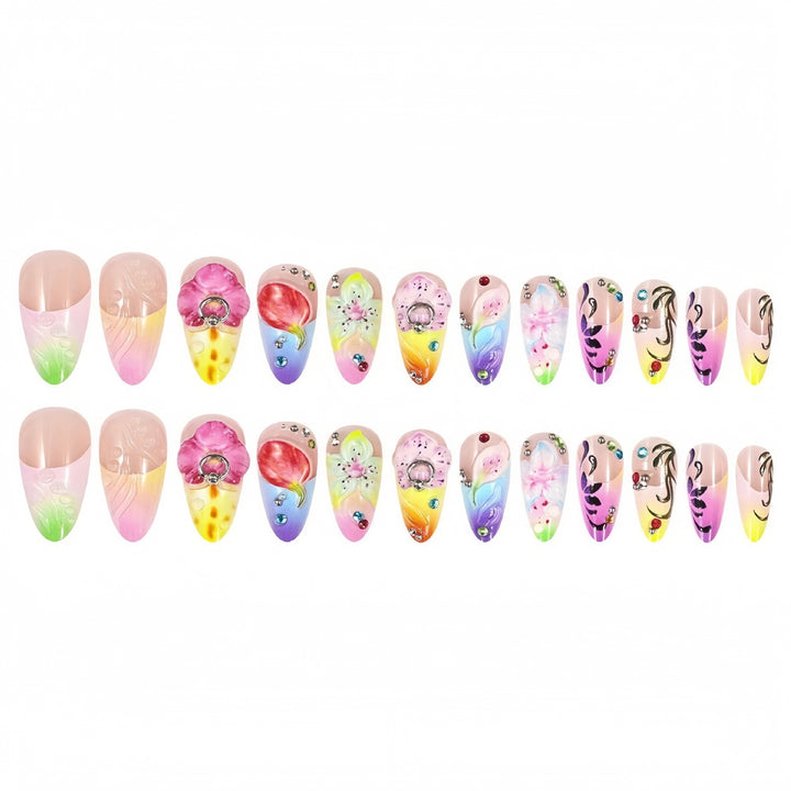 Artistic Hand-Painted Nail Art Extensions Stornfield