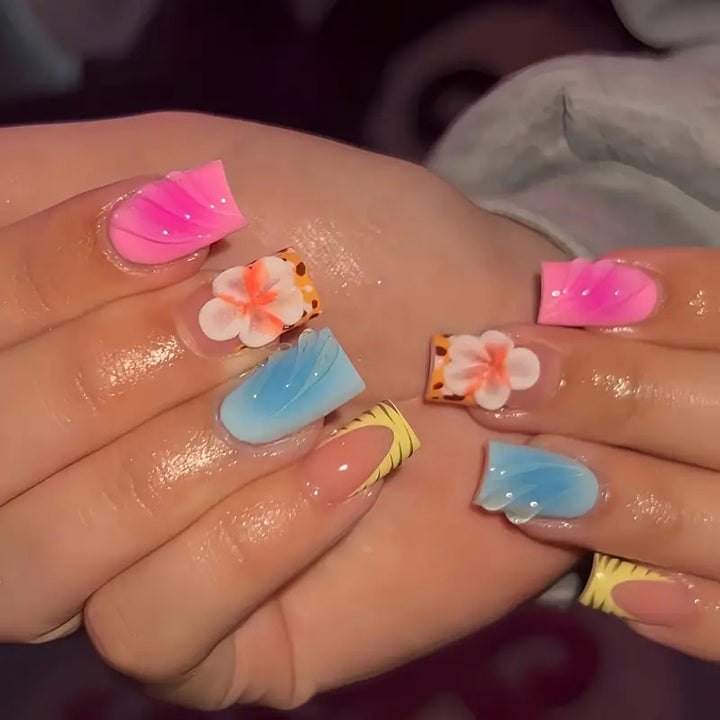 Tropical Floral Acrylic Nail Art Set Stornfield