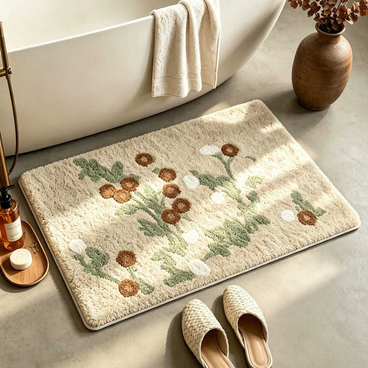 Ghost-Themed Plush Bath Mat for Bathroom