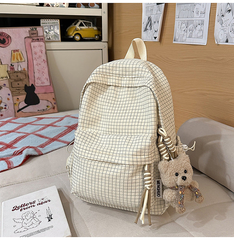 Versatile Lightweight Grid Pattern School Backpack Stornfield