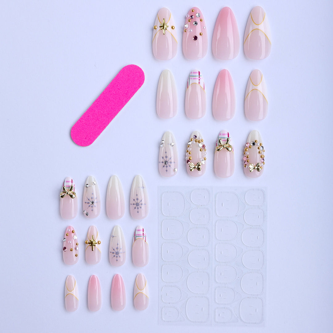 Artificial nails with luxurious 3D applications and elegant decorations Stornfield