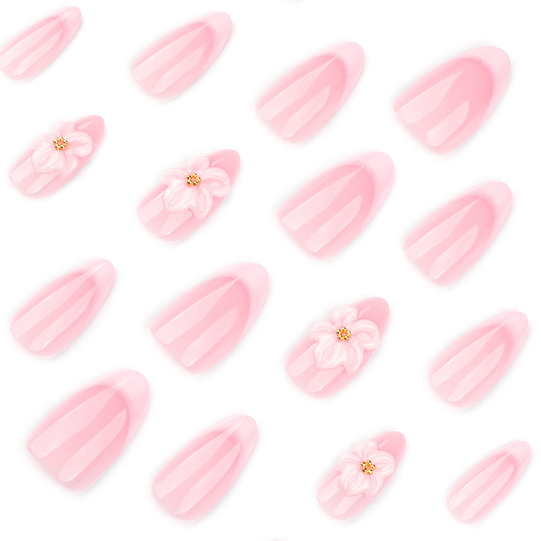 Artistic acrylic nails with elegant flower designs Stornfield