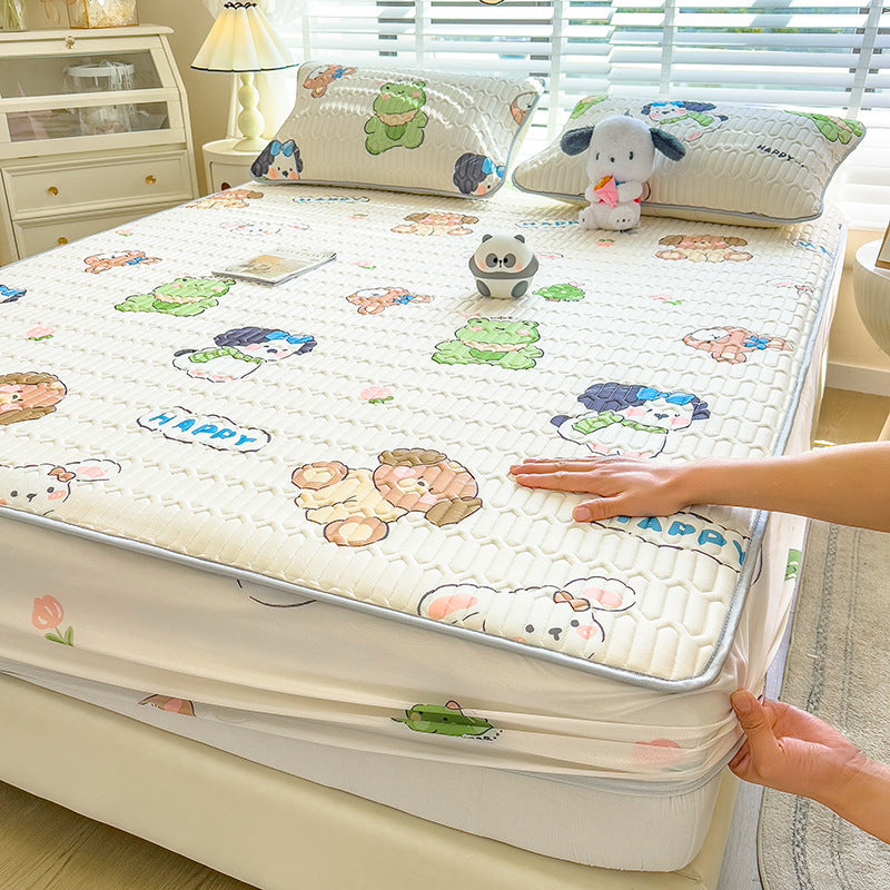 Quilted Floral Pattern Mattress Protector