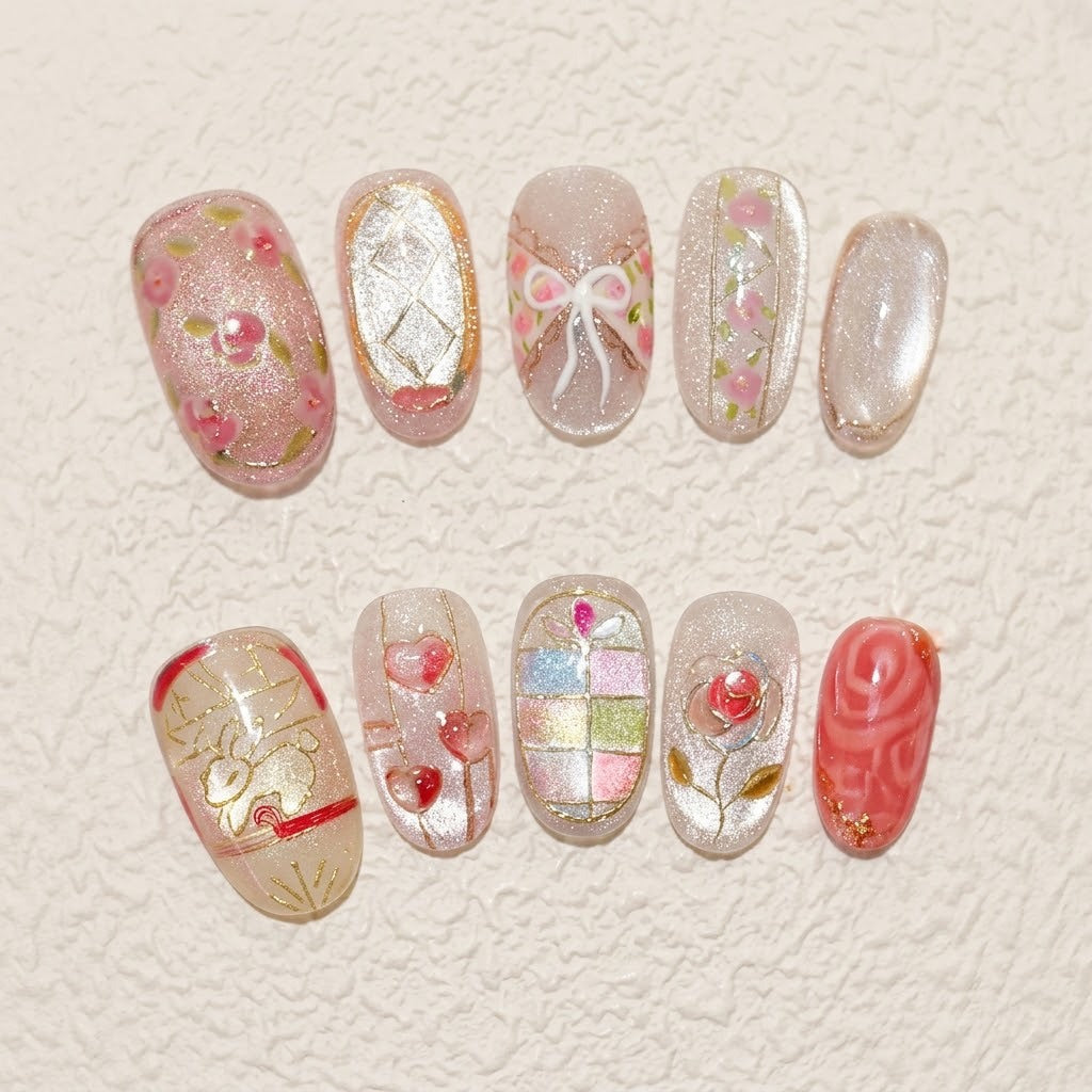 Artistic Press-On Nail Art Collection