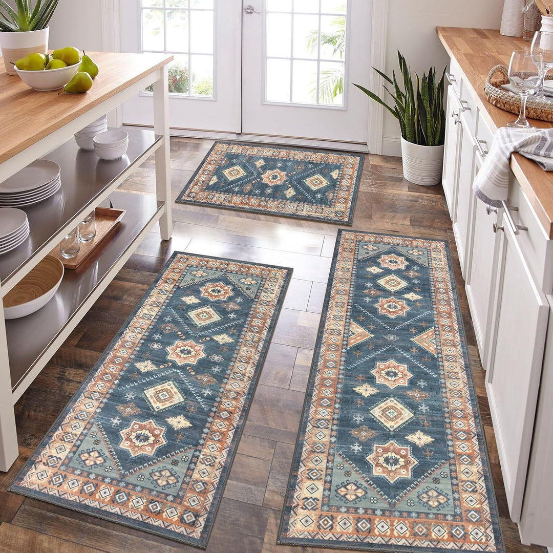 Geometric Pattern Kitchen Runner Mat