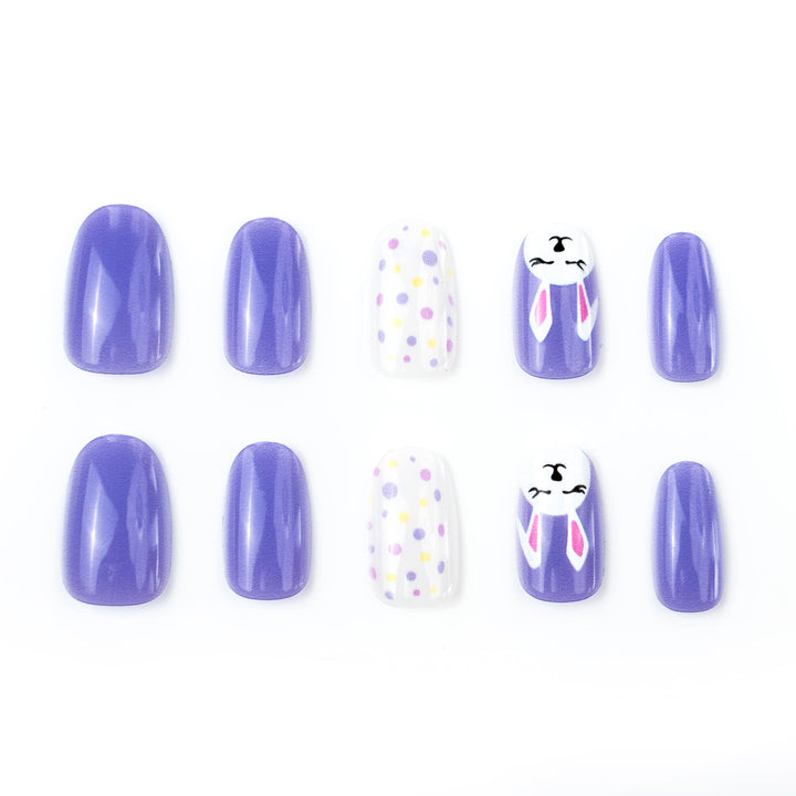 Playful Bunny-Themed Press-On Nails