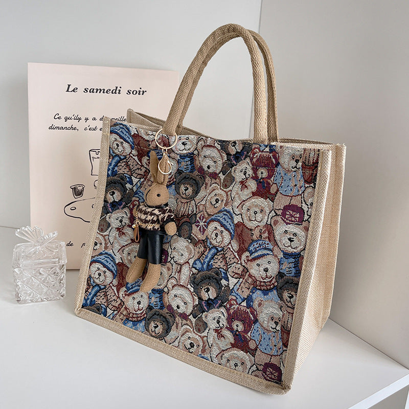 Fun Cartoon Print Tote Bag