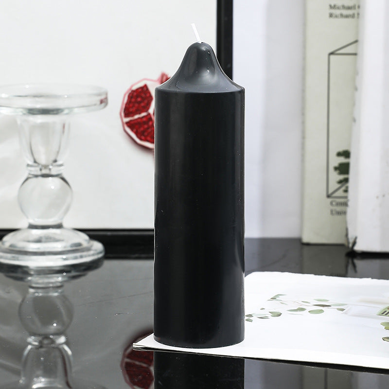 Hand-Poured Dome-Peak Sculptural Pillar Candle