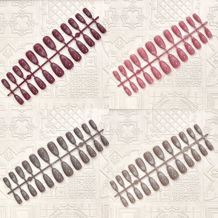 Glossy Elegant Almond-Shaped Press-On Nails Stornfield
