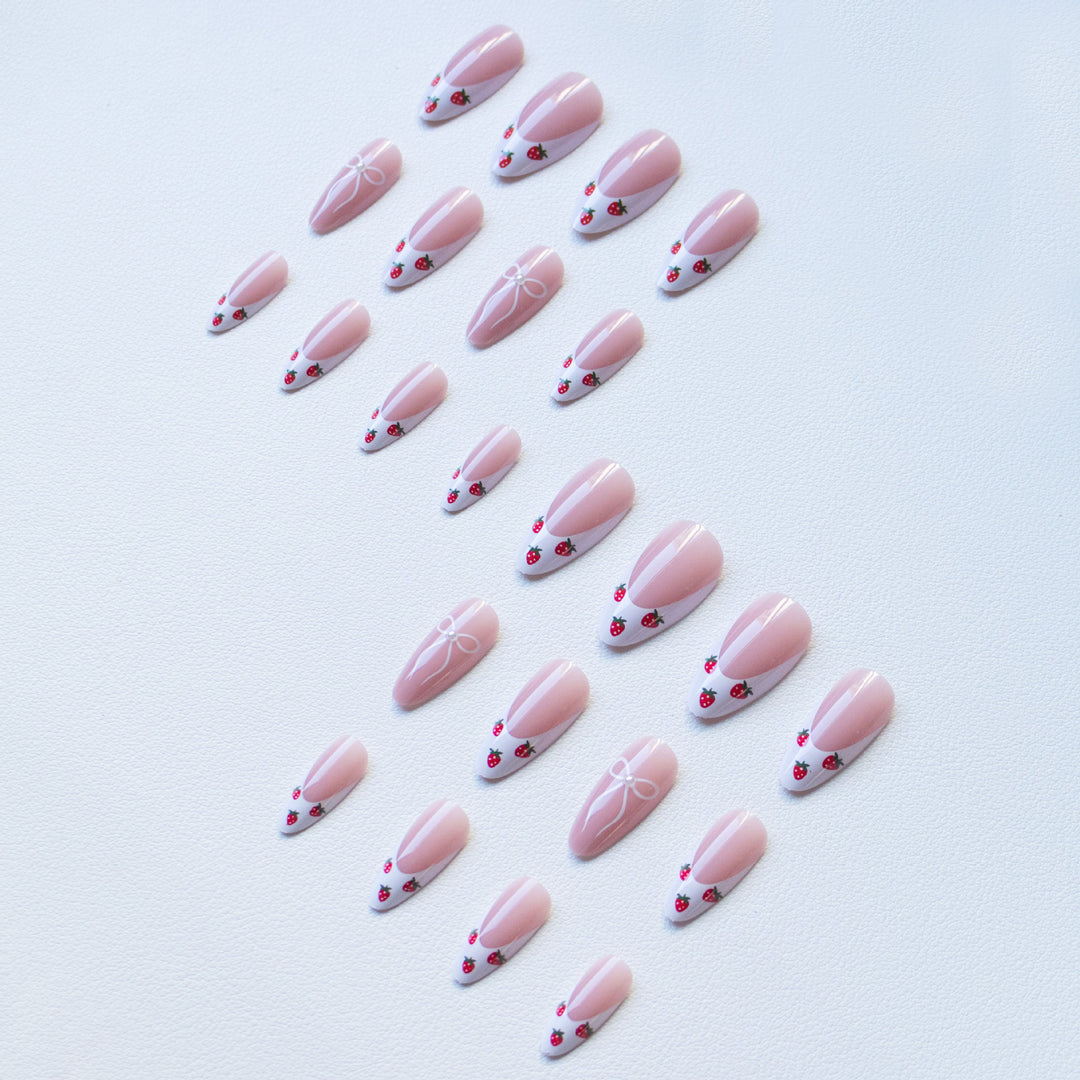 Strawberry Design Acrylic Nail Art Set