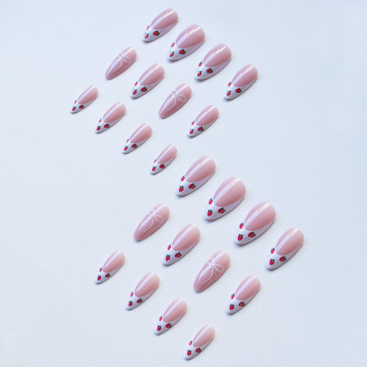 Strawberry Design Acrylic Nail Art Set