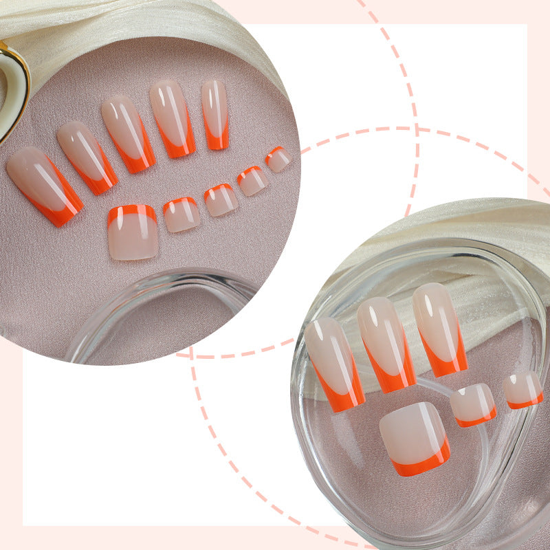 Decorative Press-On Nail Set with Geometric Design Stornfield