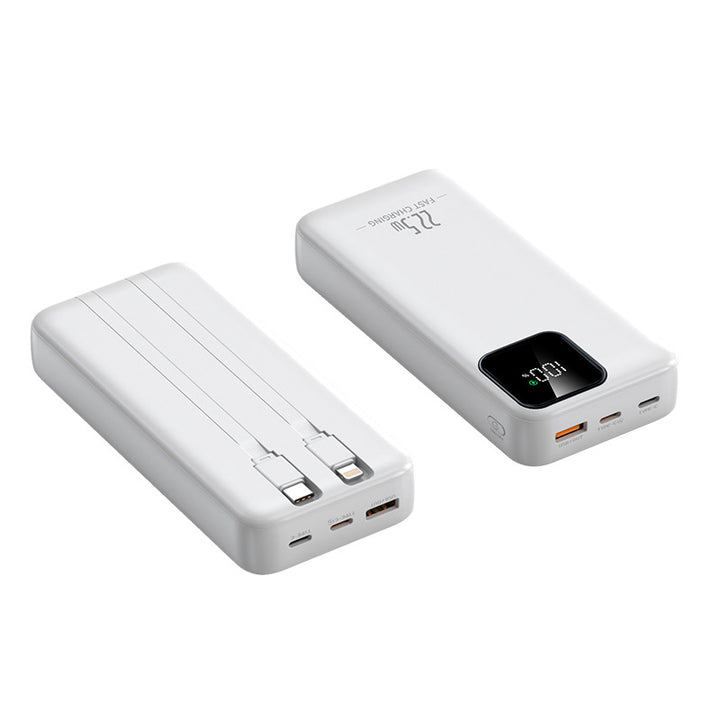 Power bank with integrated charging cables and digital charging display Stornfield