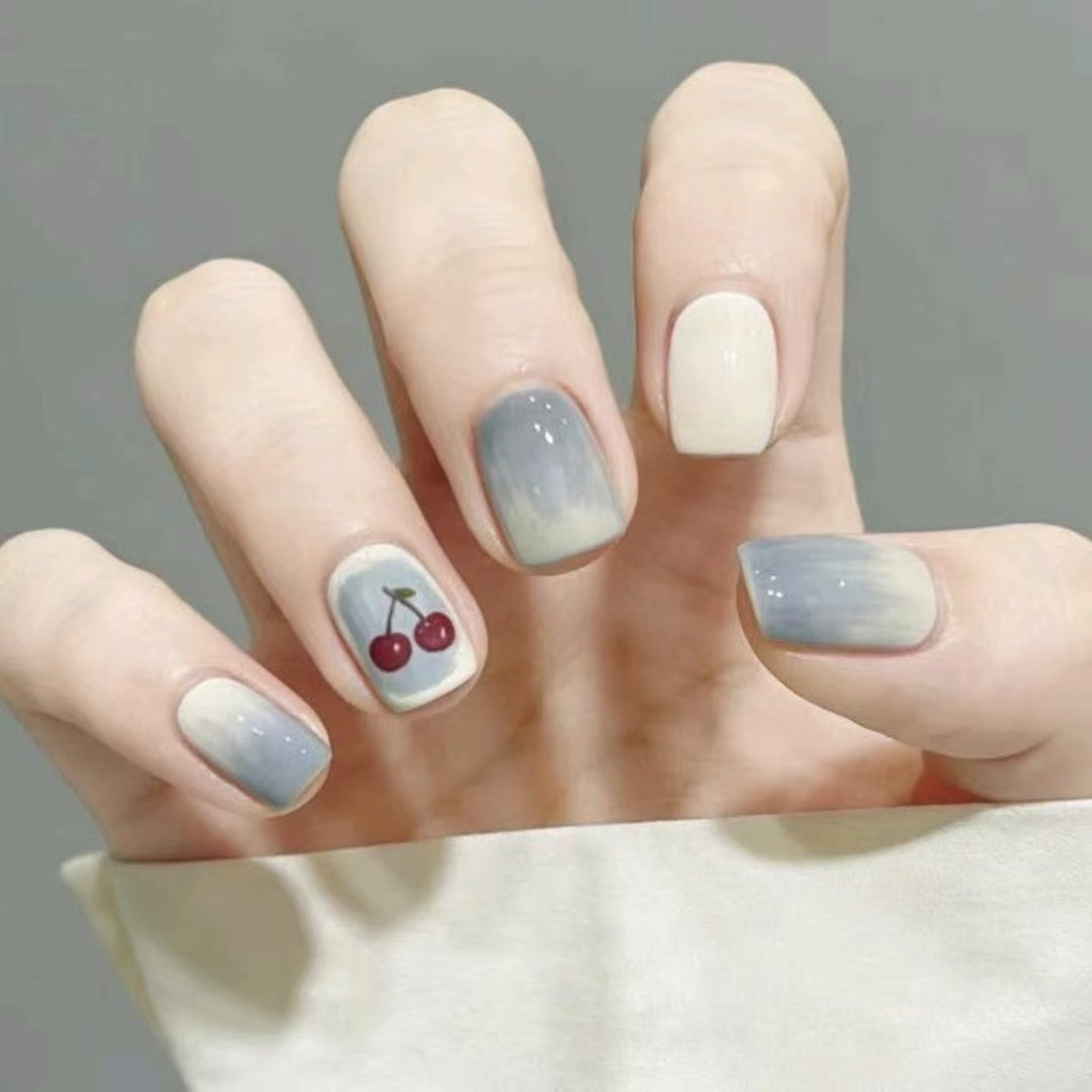 Artistic Nail Art Set with Cherry Design Stornfield