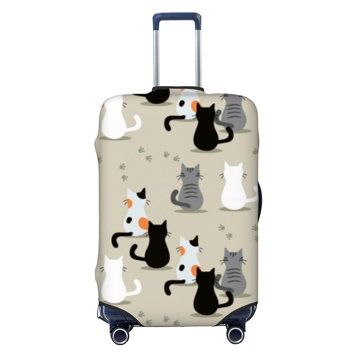 Unisex hard-shell cabin trolley with vintage travel illustration, 360° swivel wheels and telescopic handle Stornfield