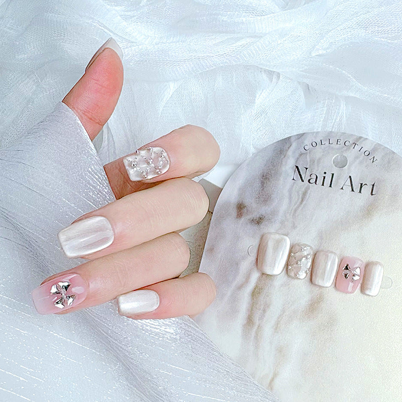 Elegant French Tip Press-On Nails Stornfield