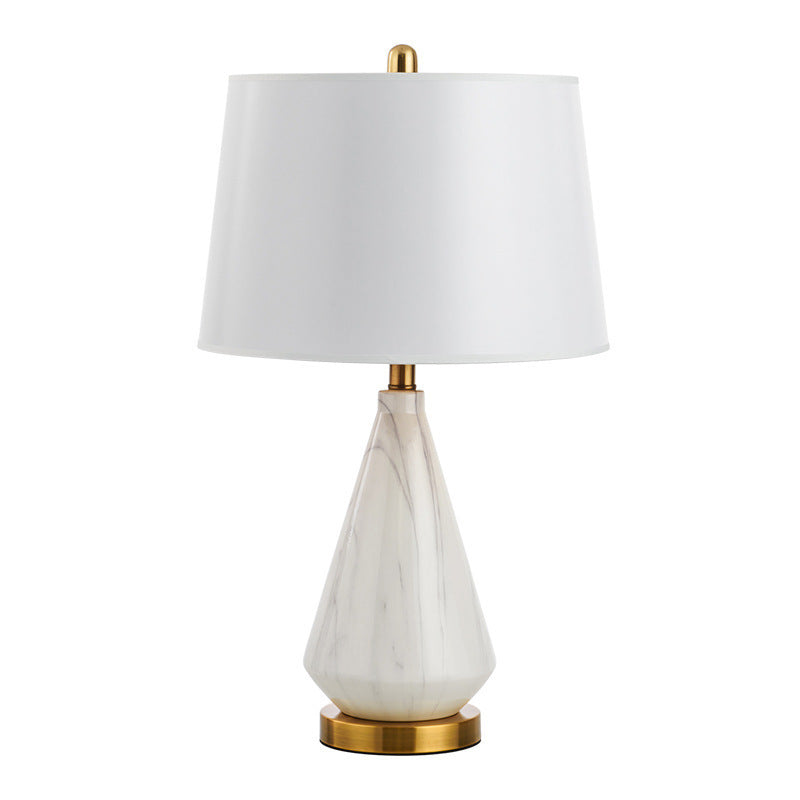 Elegant Marble Base Table Lamp with Gold Accents