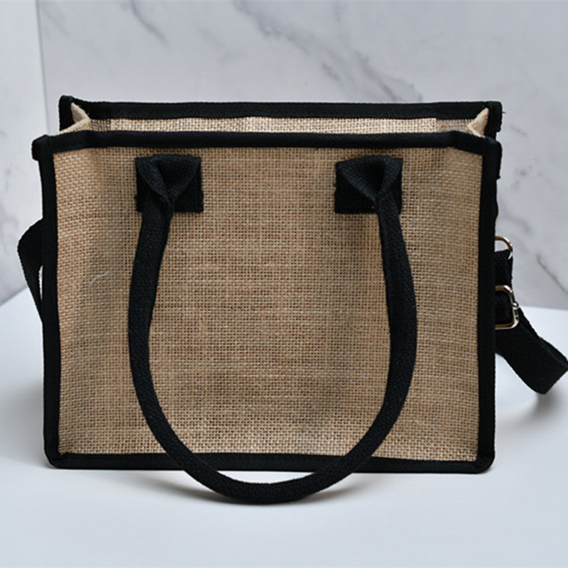 Spacious shopping bag made of sturdy jute with mesh side pockets Stornfield