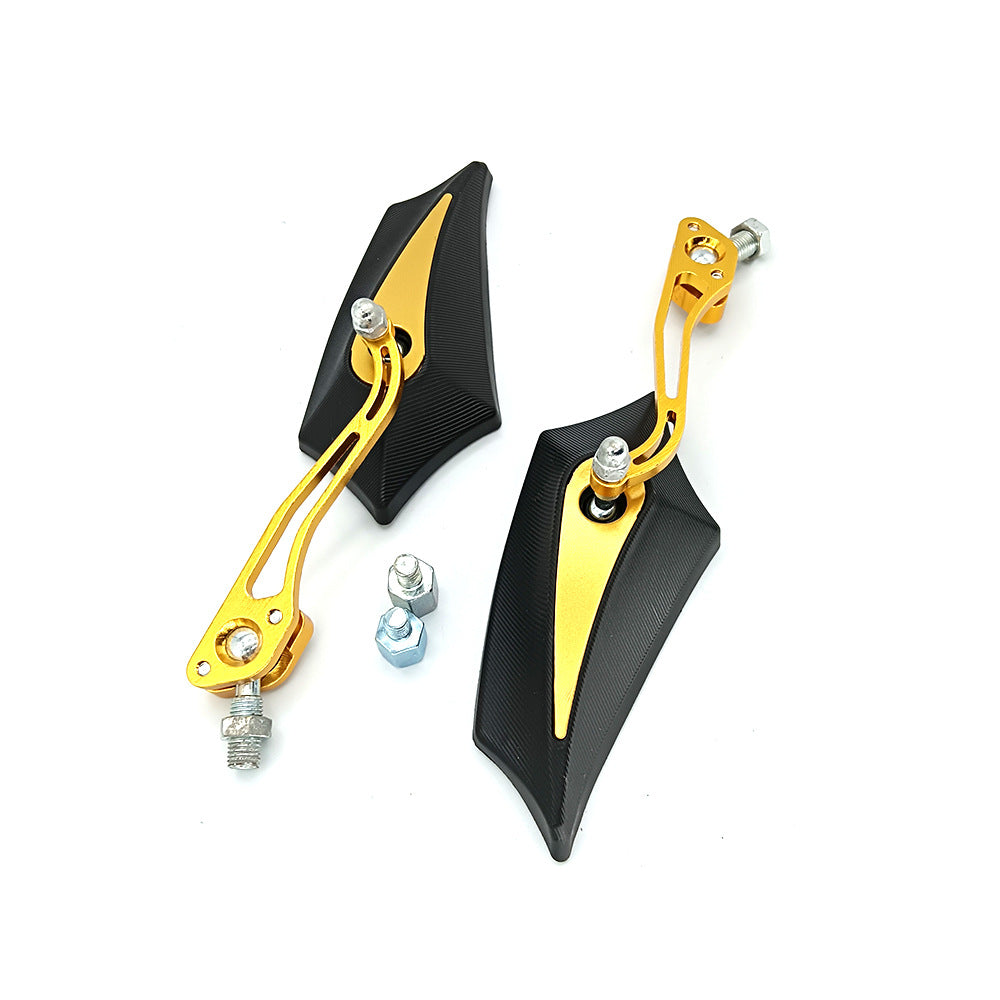 Sporty motorcycle rearview mirrors with rounded edges and adjustable viewing angle Stornfield