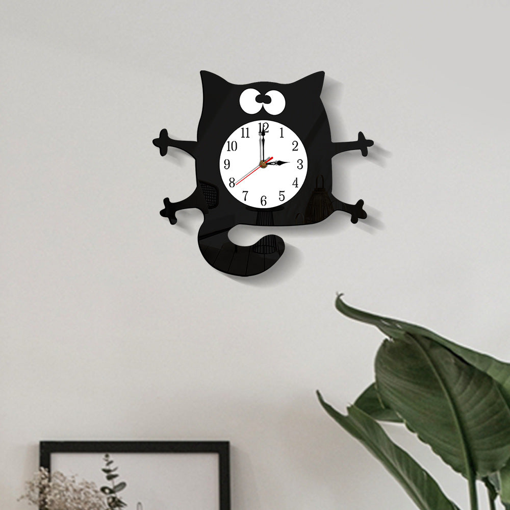 Stornfield | Silent Wall Clock Cat Decoration for Kids Room