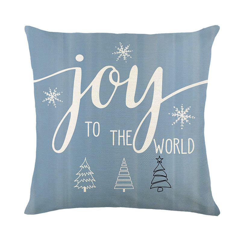 Seasonal Winter Decorative Throw Pillow Cover with 'Let It Snow' Script and Snowman Illustration