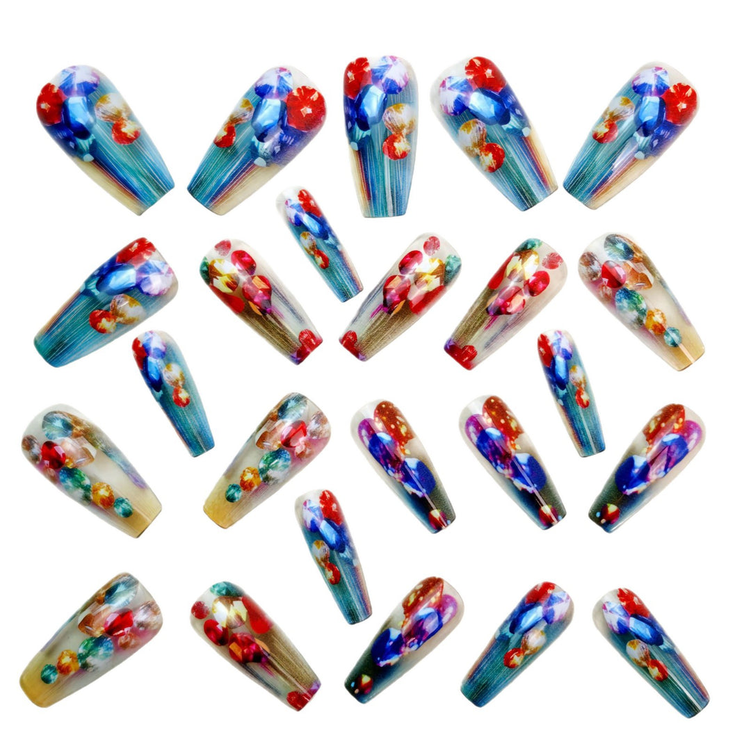 Artificial nails with sparkling crystal decorations Stornfield