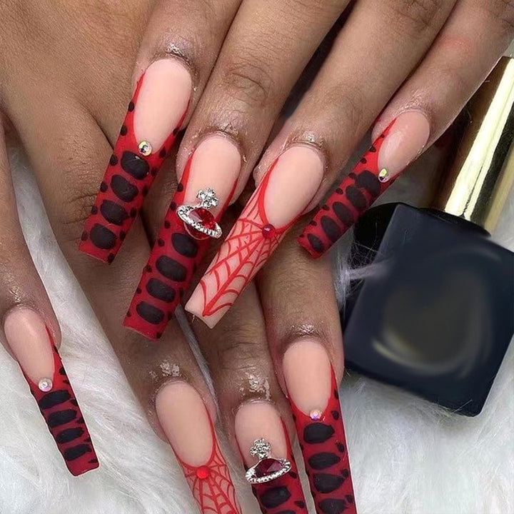 Elegant Crystal-Embellished Press-On Nail Design Stornfield