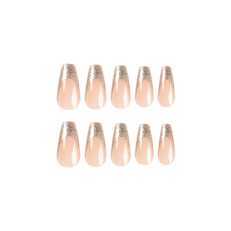 Artificial nail art with glitter and transparent design Stornfield