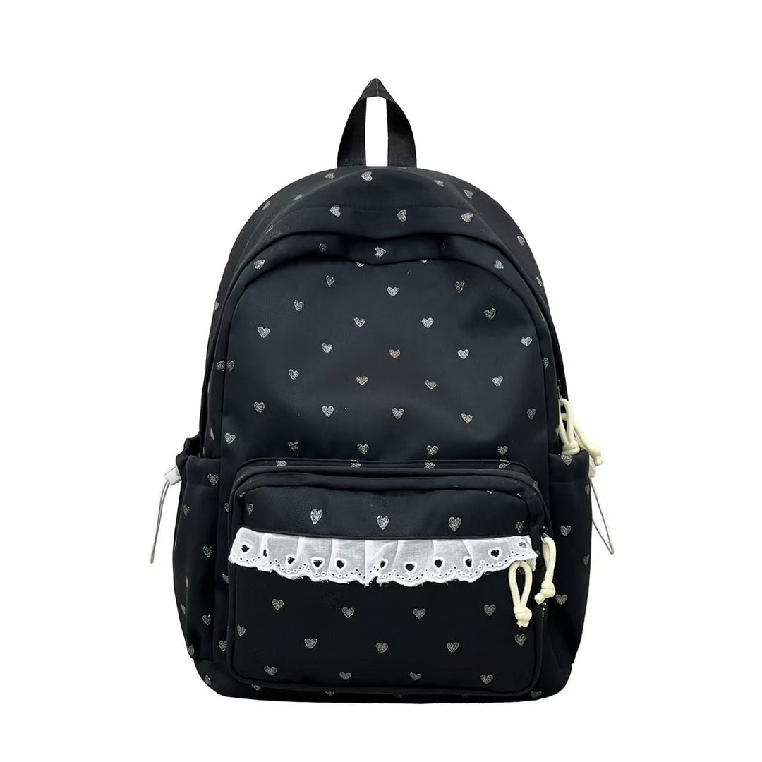 Backpack with Fine Heart Motif and Delicate Lace Appliqué Stornfield