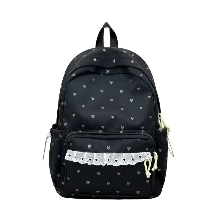 Backpack with Fine Heart Motif and Delicate Lace Appliqué Stornfield