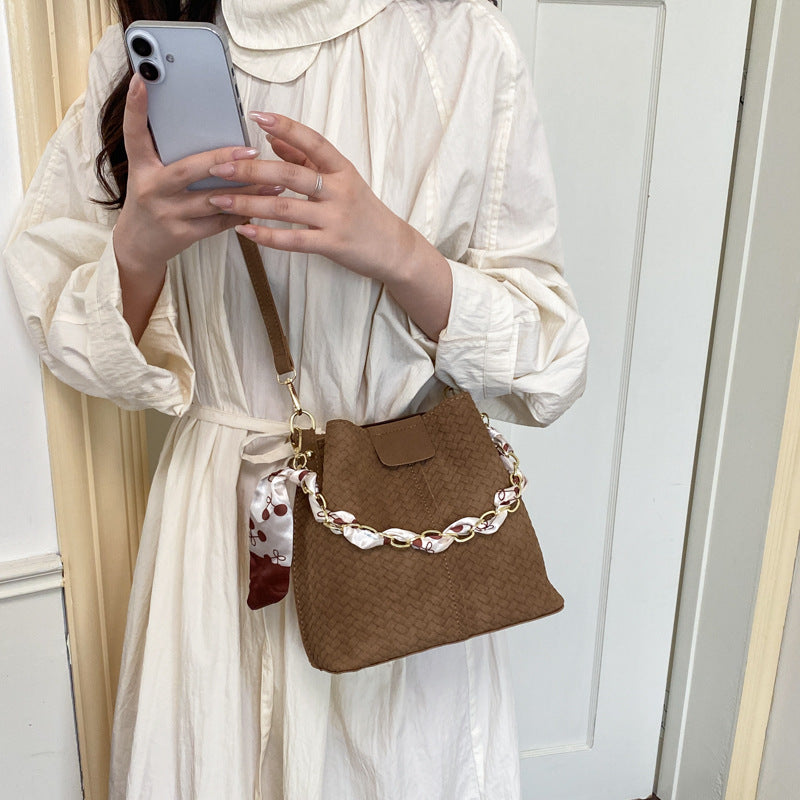 Woven Bucket Style Handbag